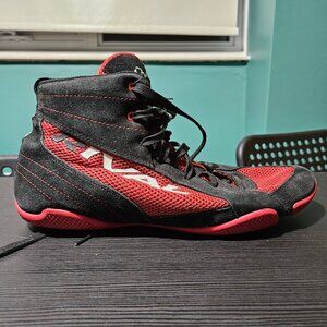 Rival RSX-Guerrero Boxing Shoes Mens Size 13 Red Black Leather High Top Suede